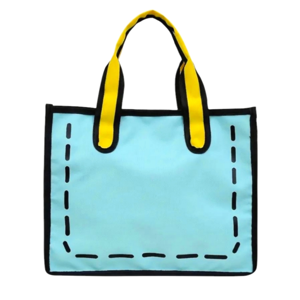 2. Stylish Blue and Yellow Tote Bag